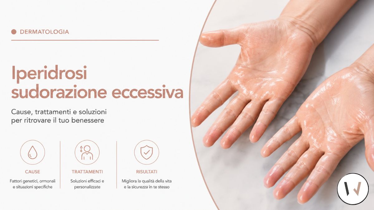Mani con iperidrosi prima del trattamento presso White Clinic a Bergamo