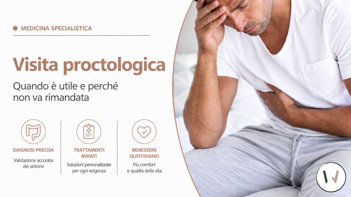 Paziente durante una visita proctologica specialistica